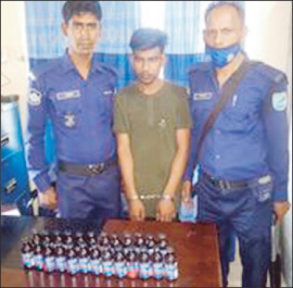 ফেনসিডিলসহ চুনারুঘাটের কিশোর ভৈরবে আটক