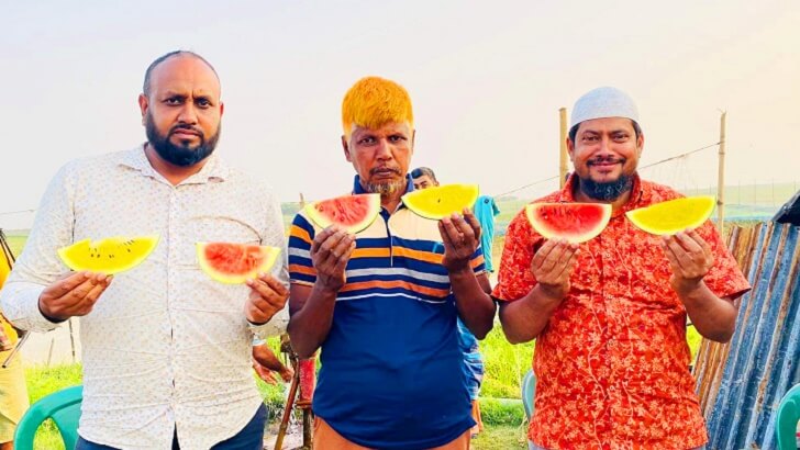 হলুদ তরমুজ চাষে বাজিমাত