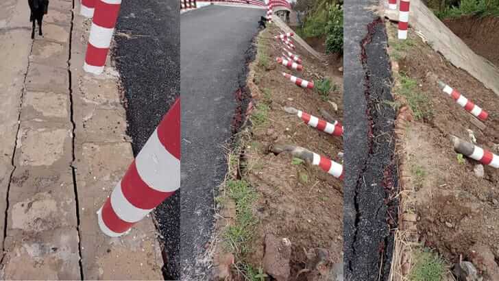 ব্রিজ নির্মাণের এক মাসের মধ্যে ধসে পড়ল গাইডওয়াল ও প্রতিরক্ষা খুঁটি