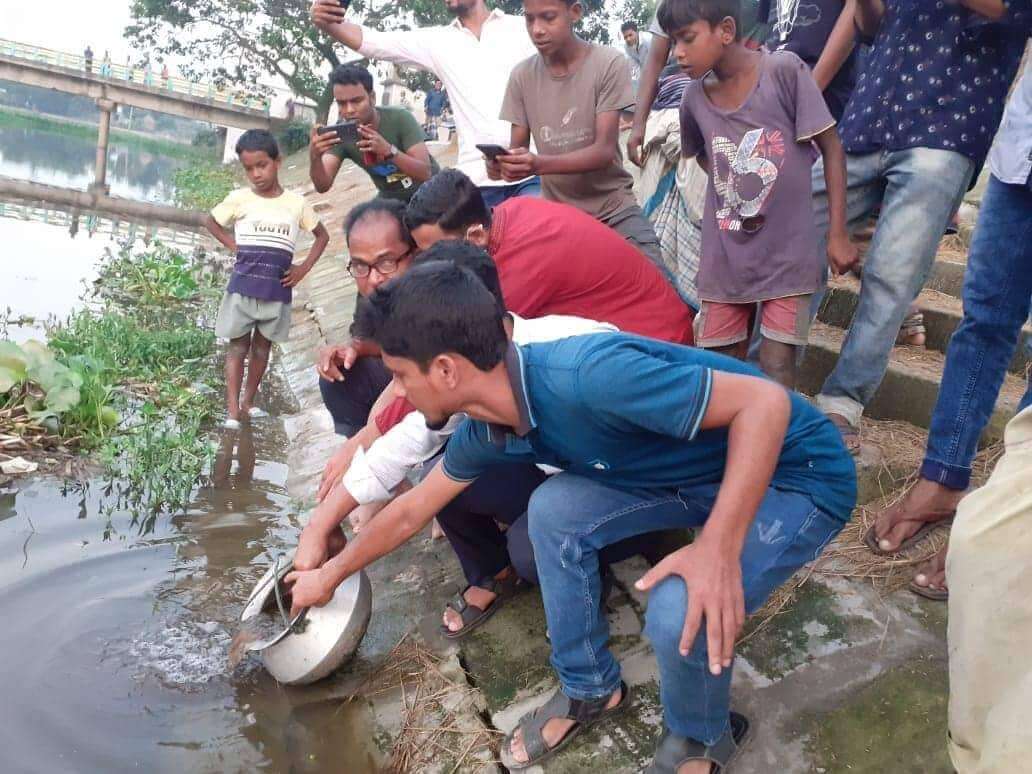 বানিয়াচংয়ে দেশীয় মাছের পোনা উদ্ধার ও অবমুক্ত।।
