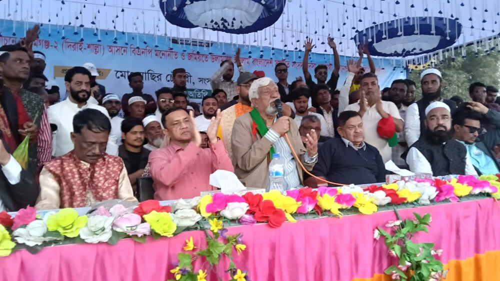 আওয়ামীলীগ শত্রু নয়, একসাথে মুক্তিযুদ্ধ করেছি’: শাল্লায় নাছির চৌধুরী