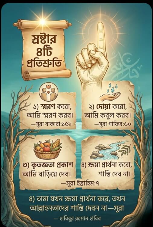 স্রষ্টার ৪টি প্রতিশ্রুতি: আমাদের আত্মিক ও মানসিক প্রশান্তির চাবিকাঠি