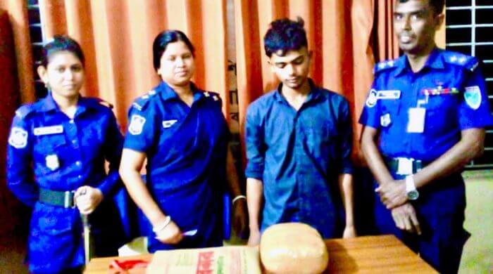 মাধবপুরে গাজাঁসহ এক মাদক ব্যবসায়ী গ্রেপ্তার