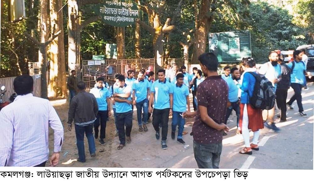 কমলগঞ্জের লাউয়াছড়া জাতীয় উদ্যানে পর্যটকদের ভিড়