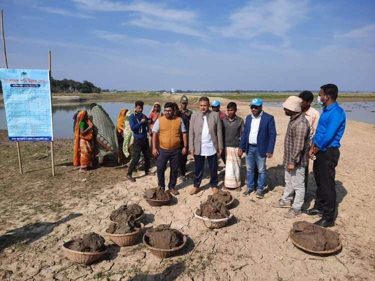 শাল্লায় হাওর রক্ষা বাঁধের কাজ শুরু