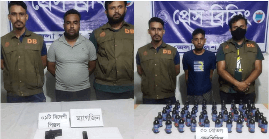 যশোরের বেনাপোলে বিদেশি পিস্তল, ম্যাগজিন ও ফেনসিডিল সহ আটক-২