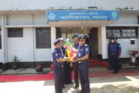 বানিয়াচং থানা পরিদর্শন করেছেন পুলিশ সুপার এস এম মুরাদ আলি