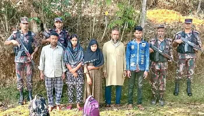 কুলাউড়ায় অবৈধ অনুপ্রবেশের সময় ৫ জন আটক