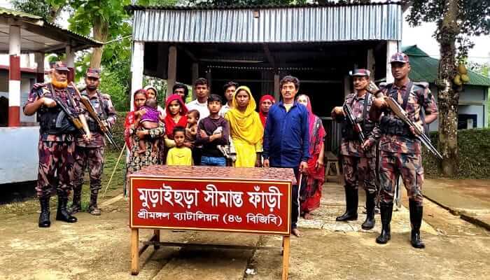 মুরইছড়া সীমান্তে দিয়ে ১৪ জনকে পুশ ইন করল বিএসএফ
