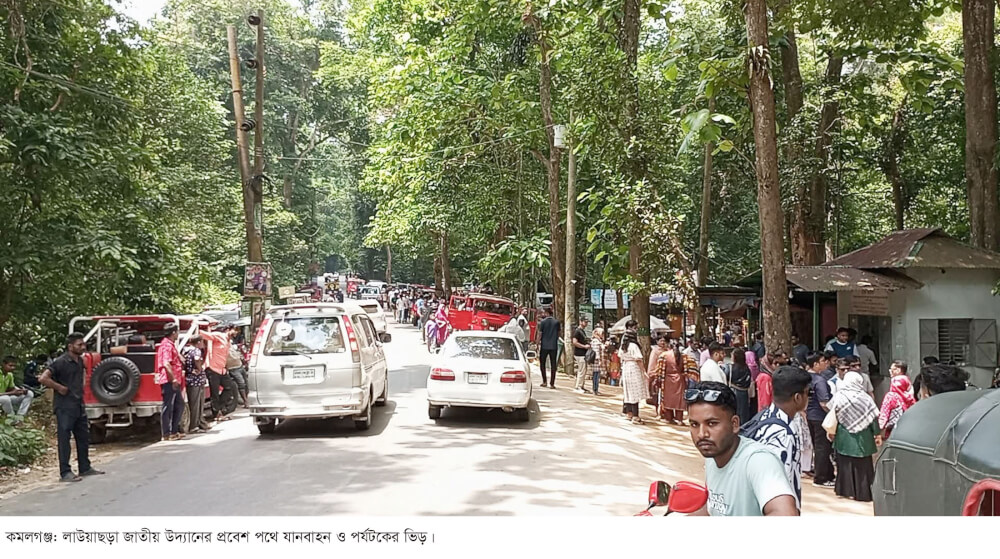 কমলগঞ্জের লাউয়াছড়ায় ঈদের তিনদিনে আড়াই হাজার পর্যটক