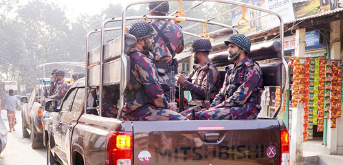 হবিগঞ্জে সংসদ  নির্বাচন ও গণভোট উপলক্ষে  বিজিবি মোতায়েন