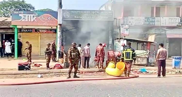 হবিগঞ্জে  অগ্নিকাণ্ডে ২০ লাখ টাকার ক্ষয়ক্ষতি