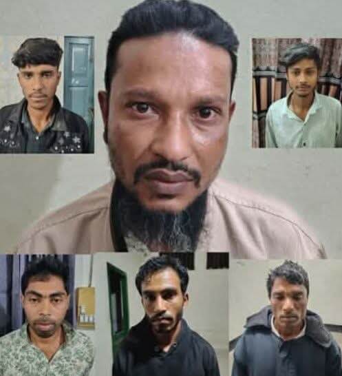 পঞ্চগড়ে ডাকাতির অস্ত্র সহ মালামাল উদ্ধার ; গ্রেফতার ৬