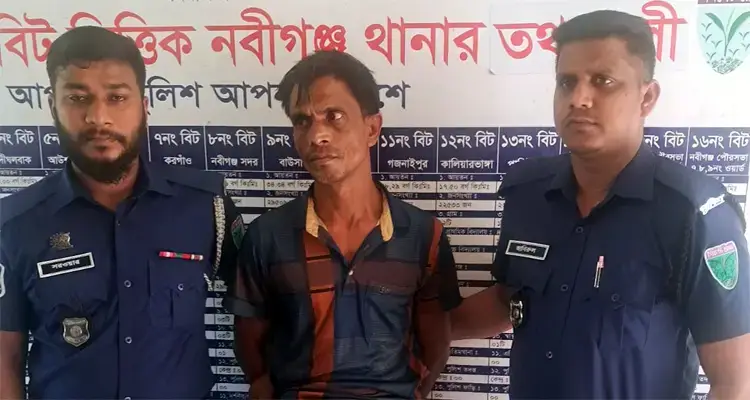 নবীগঞ্জে পলাতক আসামি গ্রেফতার