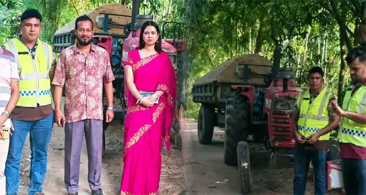 হবিগঞ্জে অবৈধ বালু পরিবহনে জরিমানা